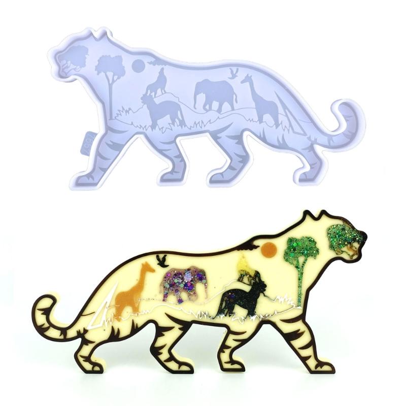 Tiger Epoxy Resin Mold,Animals Silicone Resin Mold Tiger Epoxy Resin Casting Mold for DIY Wall Hangings,Home Decoration