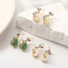 New Chinese Flower Earrings Plum Blossom Design Sense Imitation Hetian Jade Niche Earrings Elegant Temperament Design Stud Earrings Batch