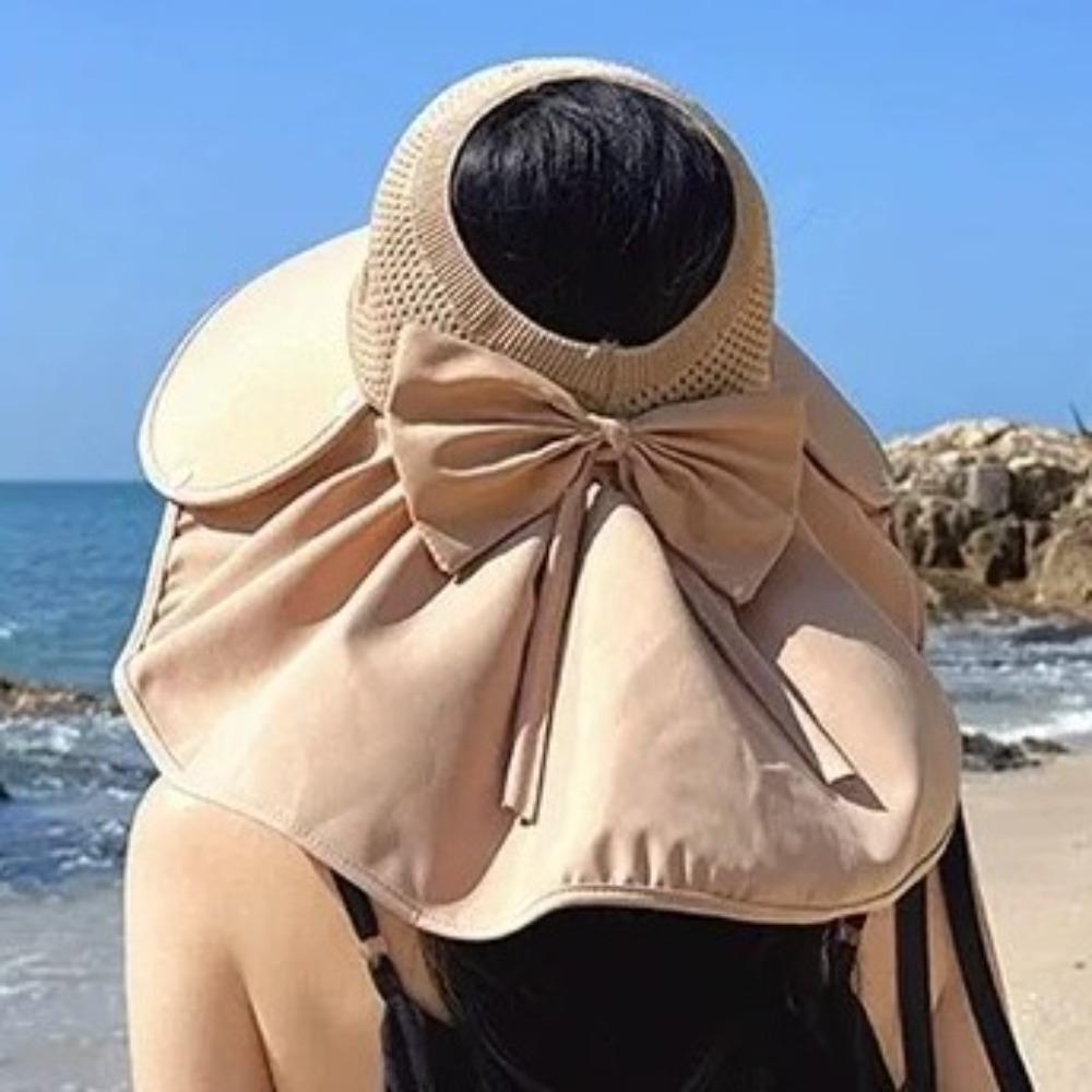 Large Bowknot Bucket Hat Breathable Visor Hat Casual Beach Sun Cap  Women