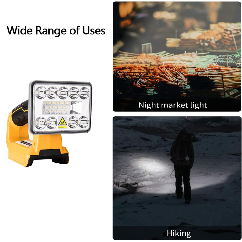 Replace for Dewalt Light 18V LED Tool Light Indoor Outdoor DCB182 DCB201 DCB200 Li-ion Battery Compatible