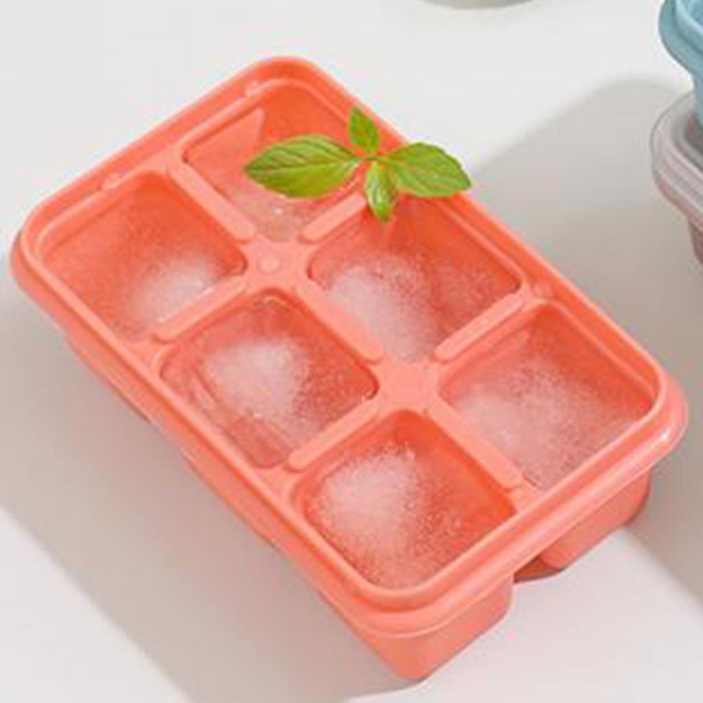 Trays Multipurpose 6 Grids Reusable Leakage Proof Easy Release Soft Bottom Silicone   Molds with Removable Lid