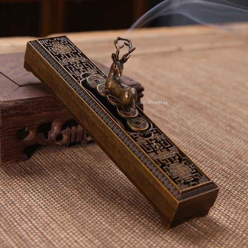 Vintage Stick Incense Buner Alloy Sleeping Incense Box Home Indoor Living Room Bedroom Tea Room Decoration Aromatherapy Tool