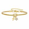 Double Knot Round Snake Bone Bracelet with Diamond 26 Letters Cross Pendant Charm Jewelry