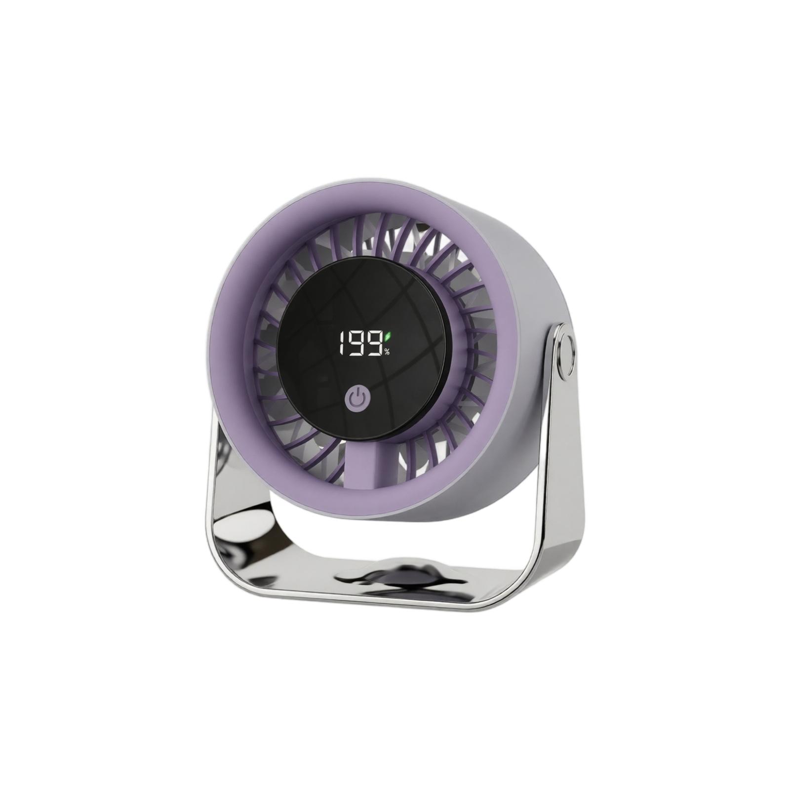 

Desktop USB Rechargeable Fan with Digital Display Adjustable Airflow Portable Small Table Fan for Office Home Use one size