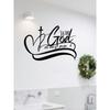 Wrought Iron Wall Art Home Decor Metal Wall Cross for Garden Easter Christmas Gift
