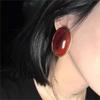 Vintage Trend Resin Dangle Earrings Wine Red Color Stud Earrings Waterdrop Earrings  For Women