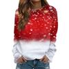 Women's Casual Fashion Christmas Print Long Sleeve Round Neck Pullover Top Blouse Sweatshirt