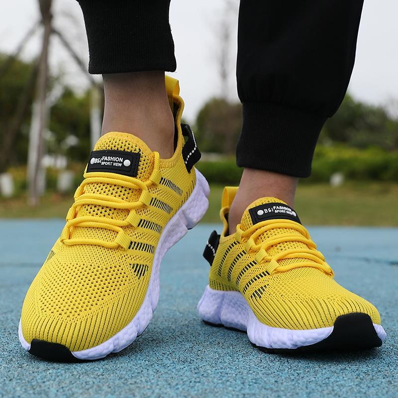 Lightweight Men'S Running Shoes Breathable Mesh Knitted Walking Shoes Summer New Outdoor Exercise Tenis Masculino Sneakers Men