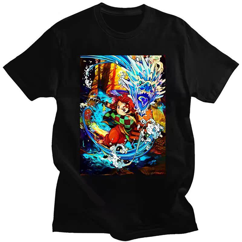 

Summer Day Ghost Destroying Blade Stovetop Tanujiro Short Sleeve Men s Handsome Printed T-Shirt Men s and Women s Streetwear 4XL