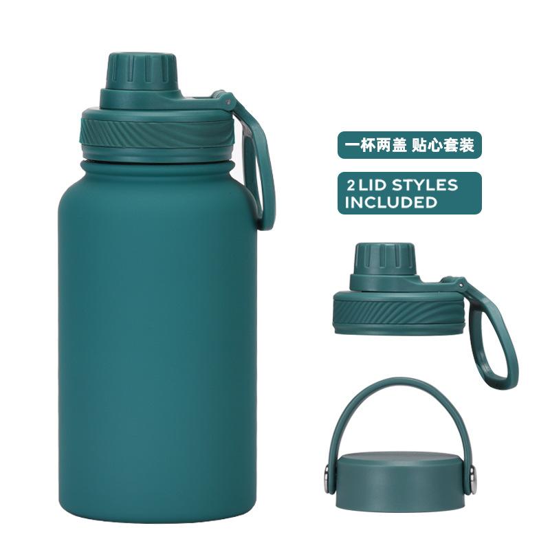 Ein Becher mit Doppelwand 650 ml Edelstahl Thermosbecher Große Kapazität Wasserbecher Tragbar Outdoor Doppelwandig Trinkflasche Sportkessel