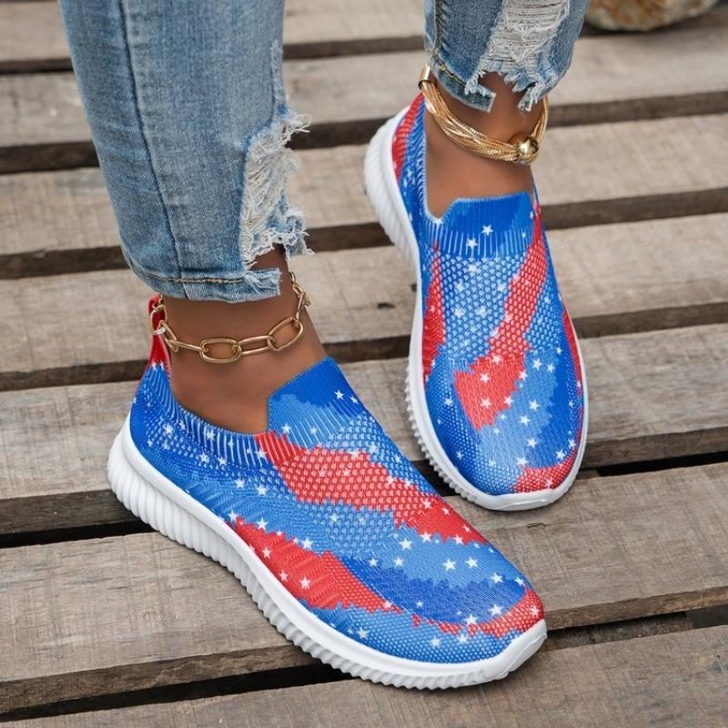 

fashion 2024 New Women s Anti-Slip Fashion Star Pattern Printed Breathable Sports Shoes 42 синій