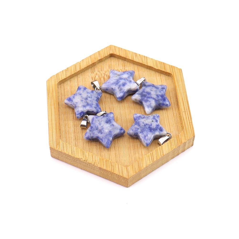 Agate Star Pendant Necklace Jewelry Powder Crystal Necklace Fashion Valentine'S Day Gift 20 * 6