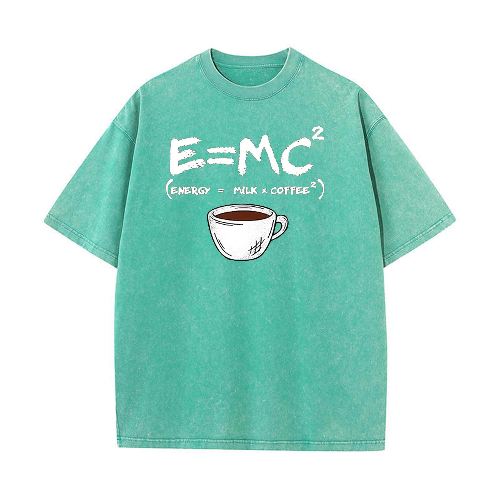 

Funny Graphic T-Shirt for Men Energy Milk Coffee Print Cotton Oversized Casual Short Sleeve T-Shirt for Summer Daily 3XL