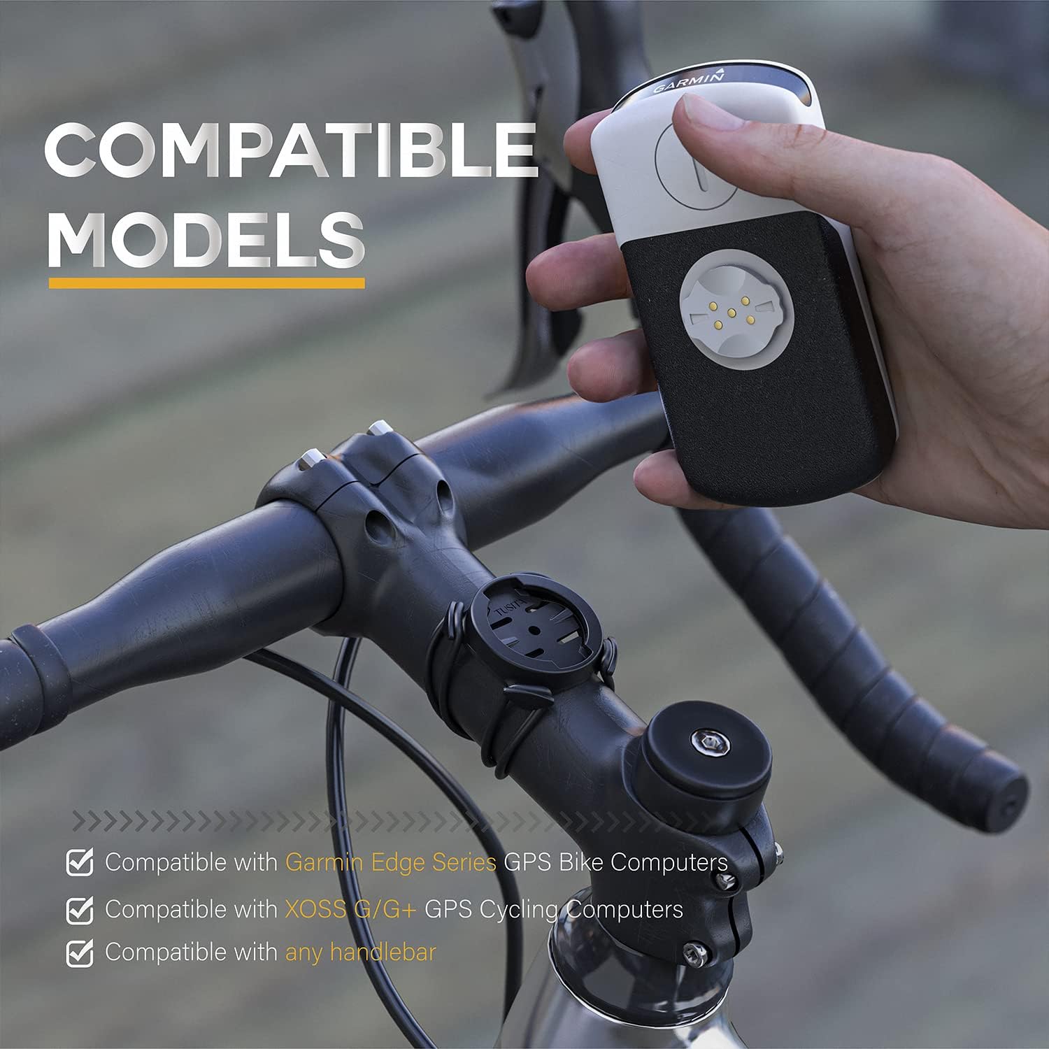 TUSITA Quarter-Turn Bike Mount Compatible with Garmin | XOSS G/G+ | iGPSPORT Bike GPS Computer