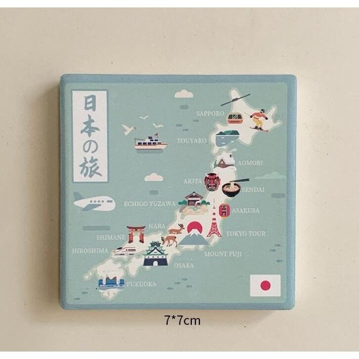 Japan refrigerator magnet map specialty Mount Fuji landmark culture Mabu souvenir decoration tourist Japanese famous places office whiteboard birthday