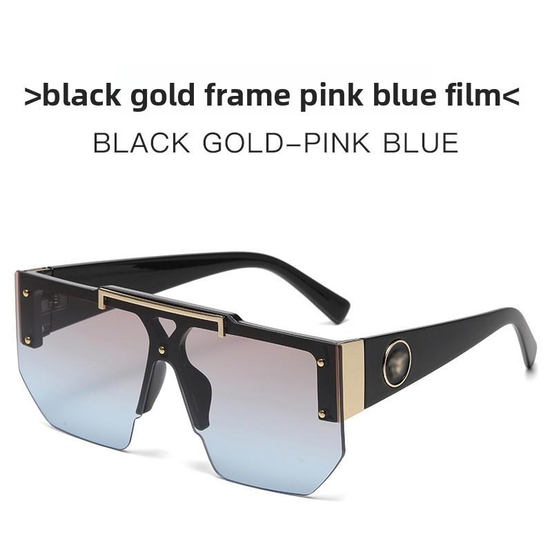 Summer Unisex Oversized Black Frame Sunglasses With Uv400 Protection For Outdoor Activities And Fashion Style