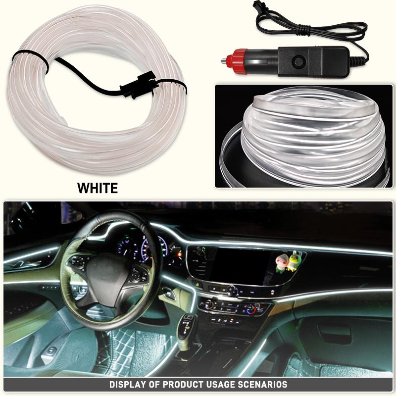 1/3/5M Car Interior Ambient Lights Dashboard Console DIY Flexible Neon Atmosphere Decorative Lamp LED EL Cold Light Strips