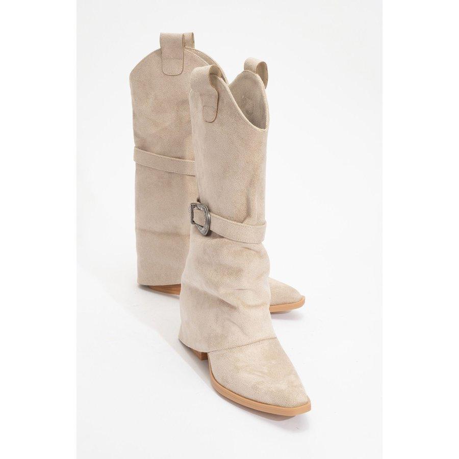 

Women s Chunky Mid Heeled Casual High Boots 36 коричневий