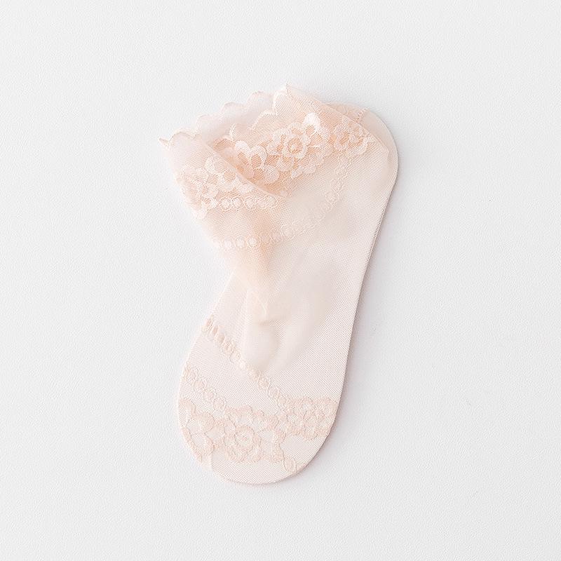 Women's Lace Breathable Cotton Low-Cut Socks - Invisible, Sweat-Absorbent, Summer Style