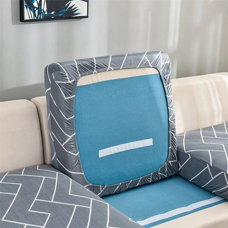 Stretch-bedruckter Stretch-Sofa-Sitzkissenbezug, Rückenlehnenbezug, Schutz für Couch, Sofabezug, L-Form, Chaselong-Schonbezüge