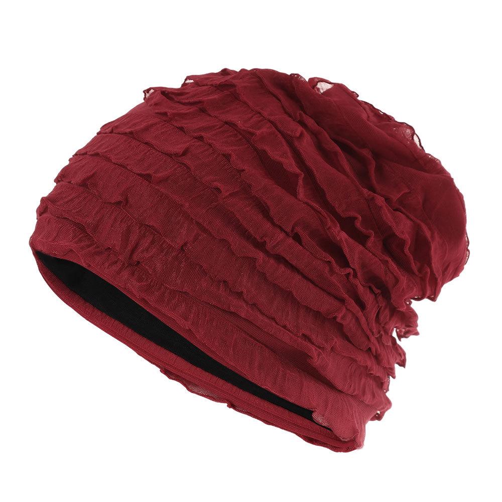 Vintage Pleated Women's Beanie Hat - Thin, Slouchy Sleeper or Casual Venetian Blind Pullover Headscarf