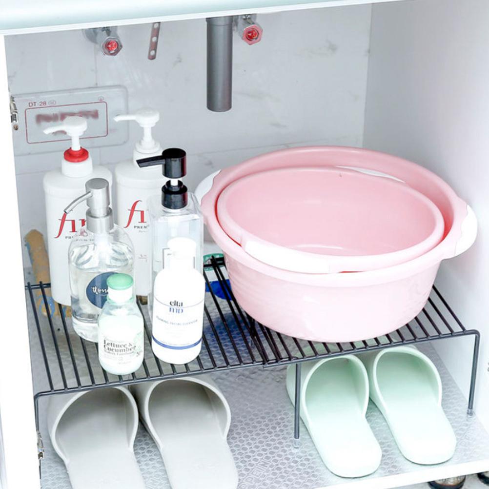 Retractable Shelf Kitchen Counter Expandable Rack Cabinet Organizer Cabinets Stackable Shelves