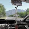 ornament for rearview sparkling car interior interior feng car interior rearview mirror car Cross-shaped mirror, accessory, gift, decoration, trinket,