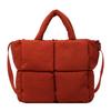 Women Soft Crossbody Bags Large Capacity Puffer Satchel Bags Solid Color Simple Shopping Bag Adjustable Strap Padded Handbags