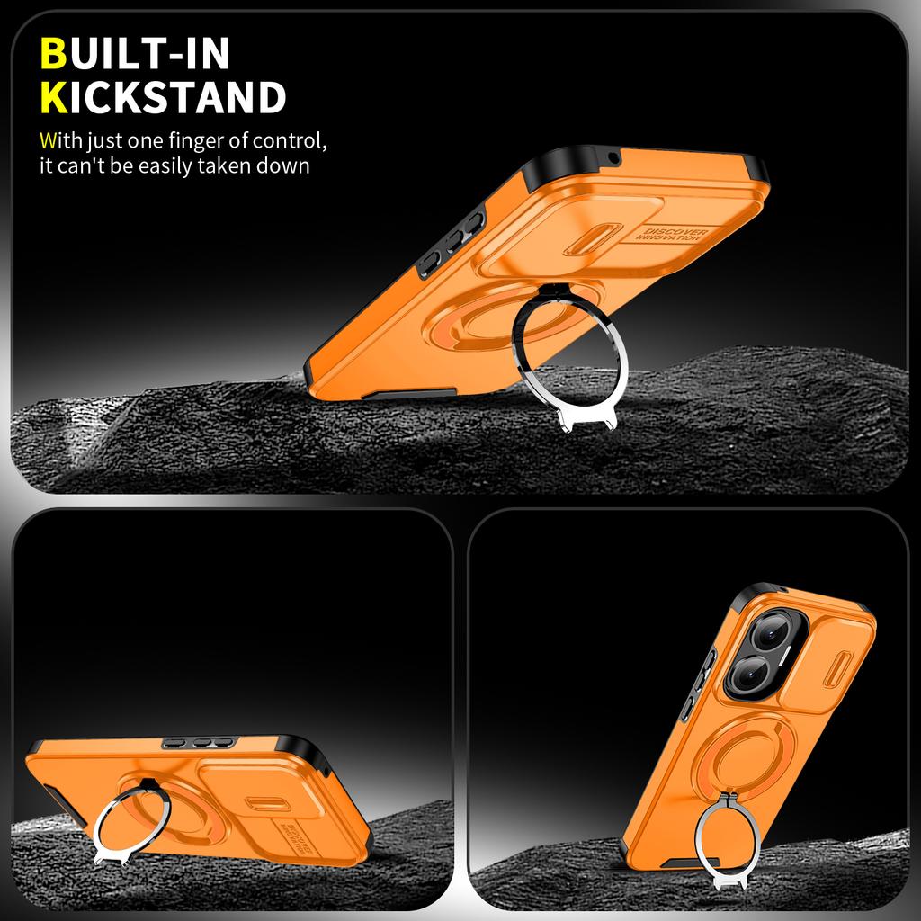 For Mi POCO X7 Pro Slide Camera Protection Magnetic Stand Phone Case for Mi Poco X6 Pro F7 Ultra C75 Defender Cover