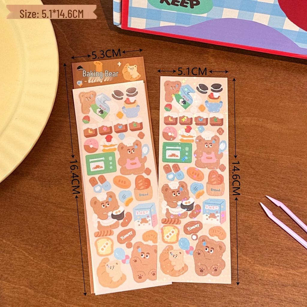 Tengyi Cute Cartoon Bear Stickers for DIY & Decorations