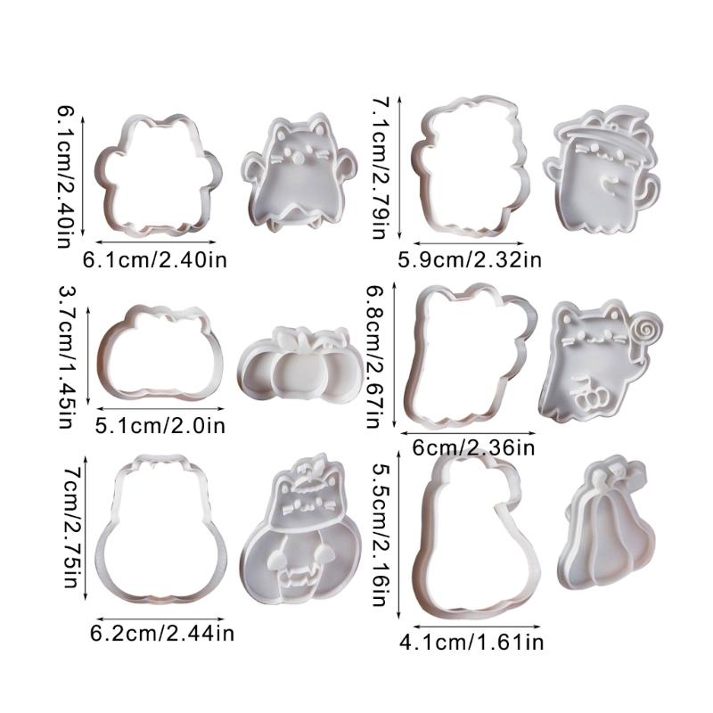 Pack of 8 Halloween Biscuit Molds Cookie Molds Cats Shape Biscuit Cutter Cookie Tool Present for Baking Enthusiasts
