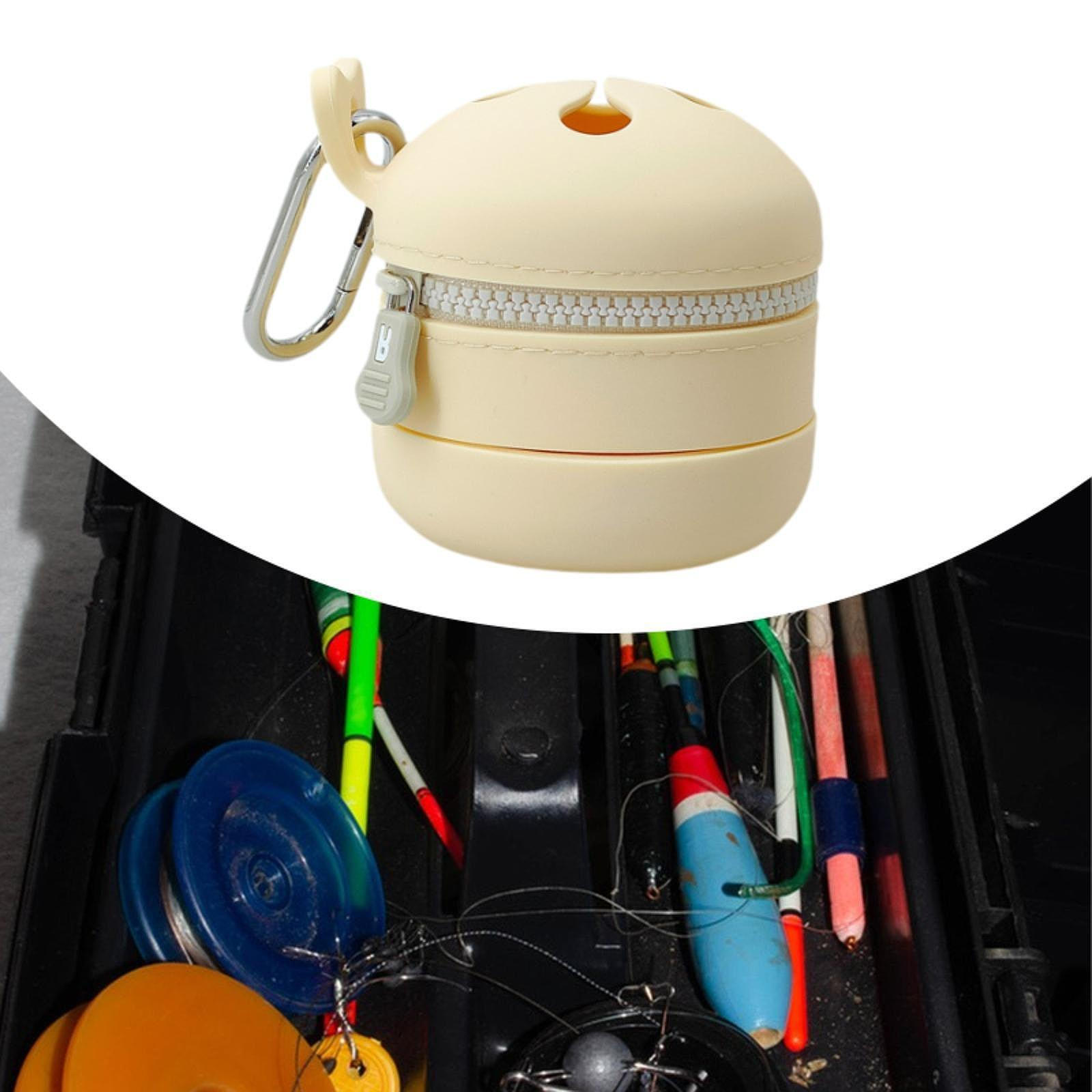 

Fly Fishing Bin with Hook And Smooth Zipper, Retractable Storage Beige