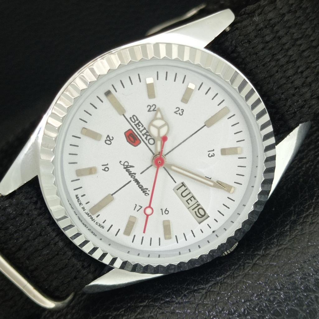 

REFURBISHED VINTAGE SEIKO 5 AUTOMATIC 6309A JAPAN MENS WHITE WATCH a442832-1