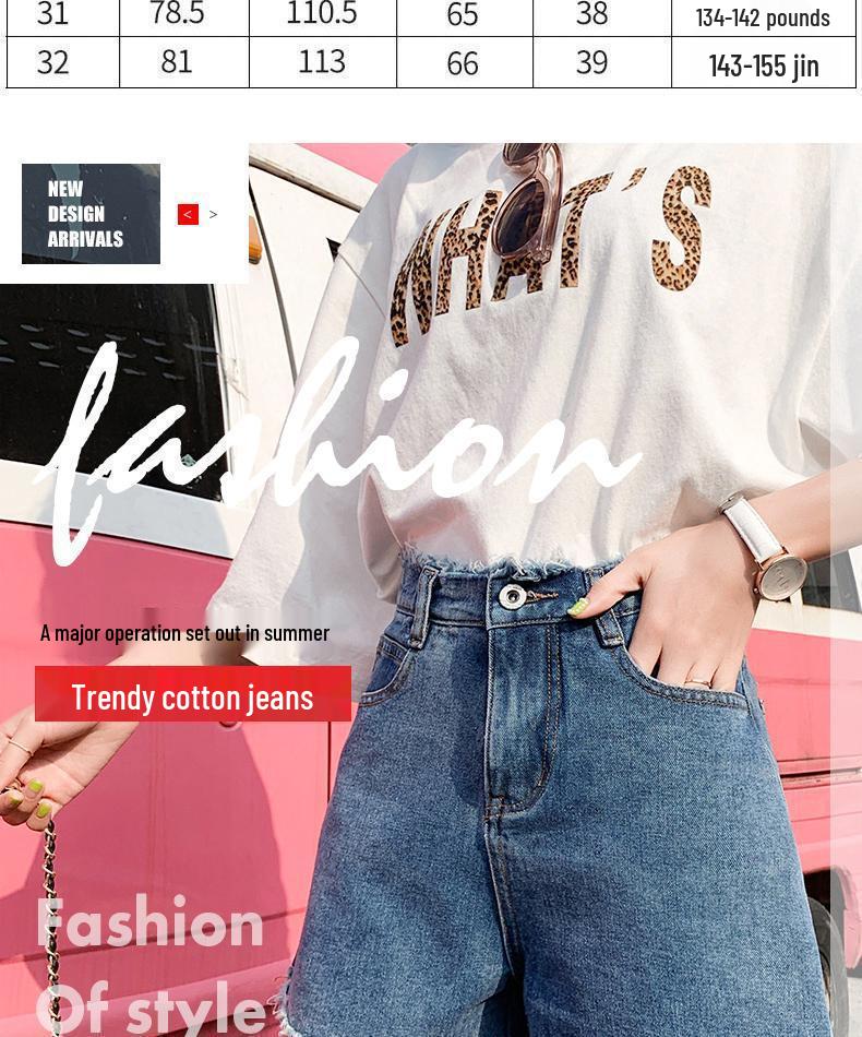 Women's High-Waisted Loose Fit Ripped Denim Shorts - Summer 2026 Korean Style A-Line Trend