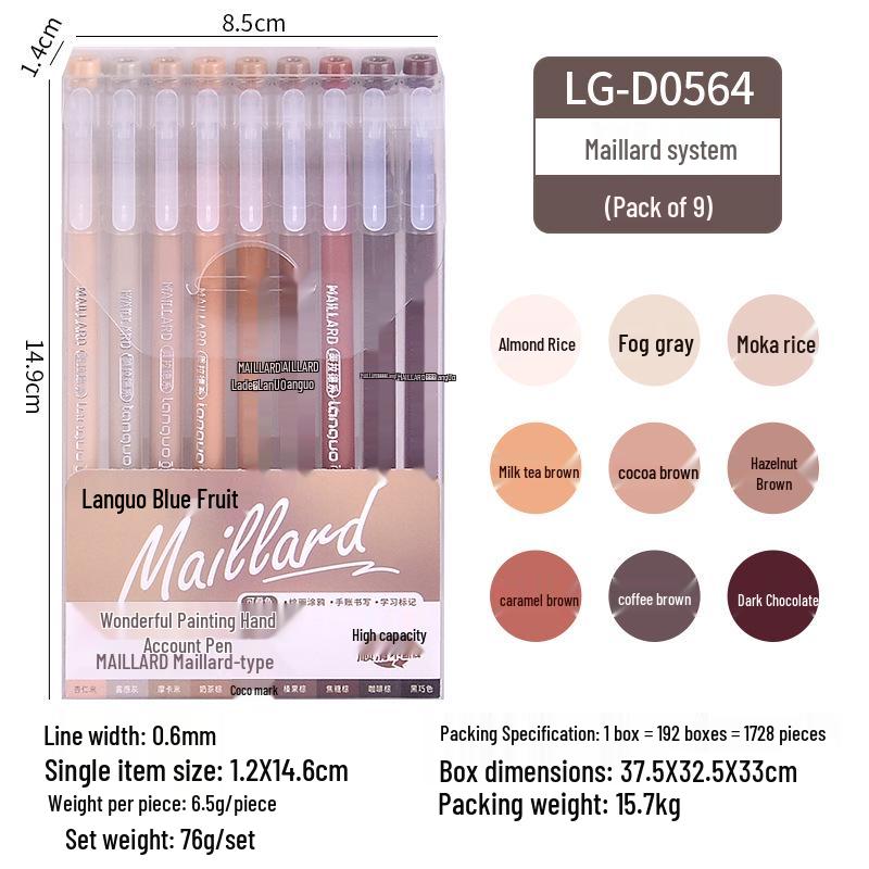 Morandi Color Planner Pen Set: Large Capacity Gel Pens with Needle-tip for Students and Drawing, Fluorescent Blue Fruit 0551.