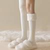 Winter Warm Over-knee High Socks Women Plush Home Sleep Floor Long Socking Jk Solid Soft Thigh Stocking Fluffy Socks 1/2 Pairs