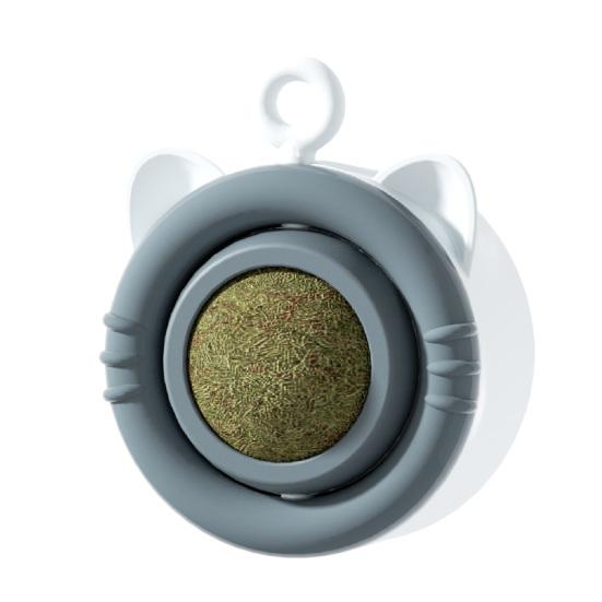 Catnip Ball Cat Toy Rotatable Cat Lick Ball Safe Cat Chew Toy with Adhesive for Kitten Teething Wall Mounted Catnip Toy