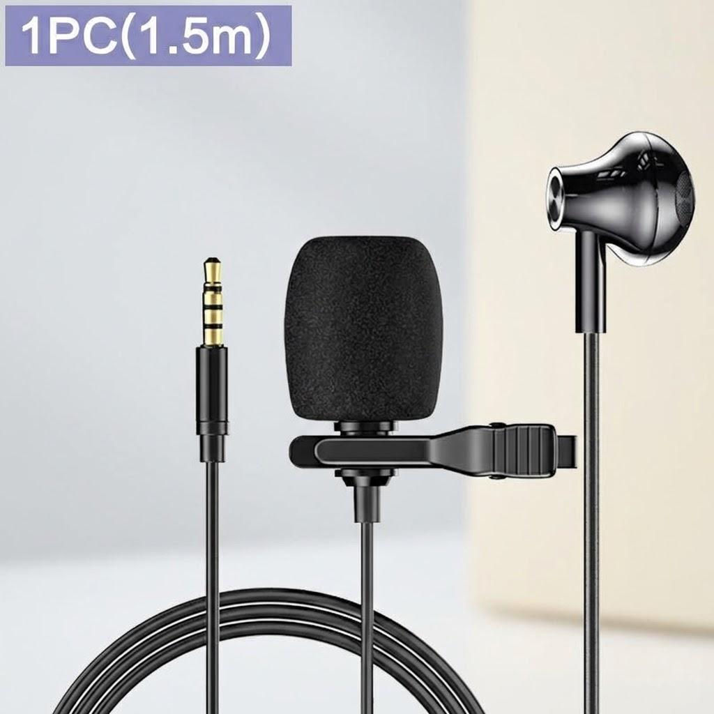

Omnidirectional Condenser Microphone Clip on for iOS Android Phone Tablet Recording Portable Mic