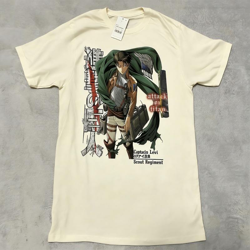 Attack on Titan Season 3 Anime TShirt Unisexs Comfortable and Breathable Retro Captain Levi Streetwear Tshirt Y2k Ins