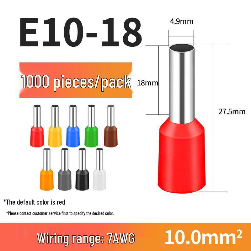 VE Tube-Type Pre-Insulated Terminal E 0308 Cold-Pressed Pin Terminal