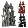 Aquarium Mountain View Stone Artificial Rock Formation Mountain Ornament Fish Tank Rockery Landscape Betta Hideout Cave for Small Fish Shrimp