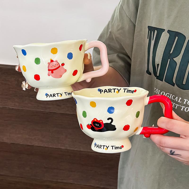 Ceramic Mug Girl Cute Household Drinking Cup New Style Dormitory Breakfast Coffee Cup Office