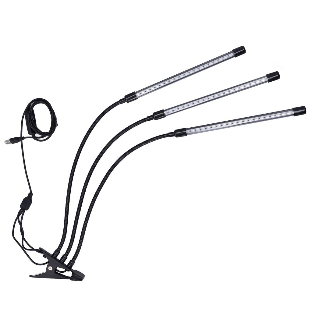 Pflanzenlampe Rot Blau Timing Einstellbarer Winkel Hell USB-betrieben 3 Köpfe LED Pflanzenlampen für Gartenarbeit Topfpflanzen