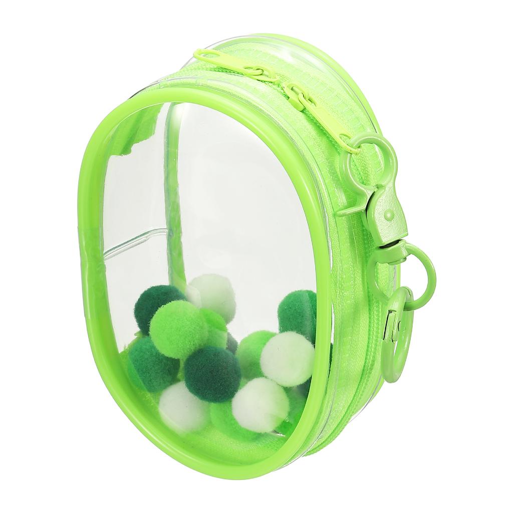 Uxcell 4 Inch Plush Doll Out Bag PVC Transparent Mini Doll  Display Pouch Clear Storage Case for Blind Box Doll Display Round