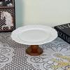 Ruhan Retro Rattan Flower High-Footed Dinner Plate Set