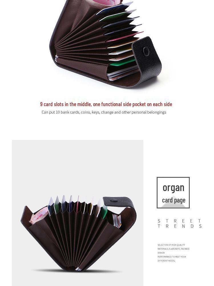 Stylish Multi-functional Cross-Grain Card Holder with Buckle for Coins and IDs