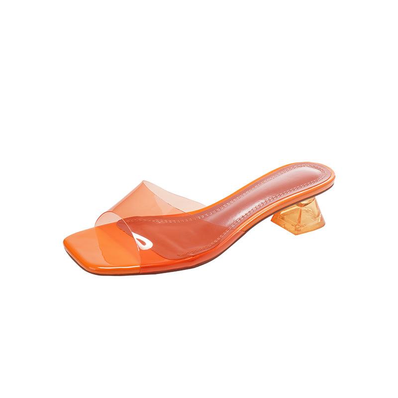 Zapatillas transparentes de tacón de cristal para mujer Verano Nueva moda Tacón  pequeño Dedo del pie cuadrado Sandalias transparentes Mujer comprar a buen  precio — entrega gratuita, reseñas reales con fotos — Joom