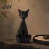 Cat Desk Decor 3D Printed Meditating Figurine, Modern Abstract Sculpture with Cross-Legged Pose, Narrative Space Decoration Minimalist for Office
