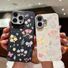 Cartoon Floral Pattern Shockproof Phone Case For iPhone 16 Pro Max 15 Pro 14 Plus 13 12 11 Soft TPU Leather Texture Slim Matte Back Cover