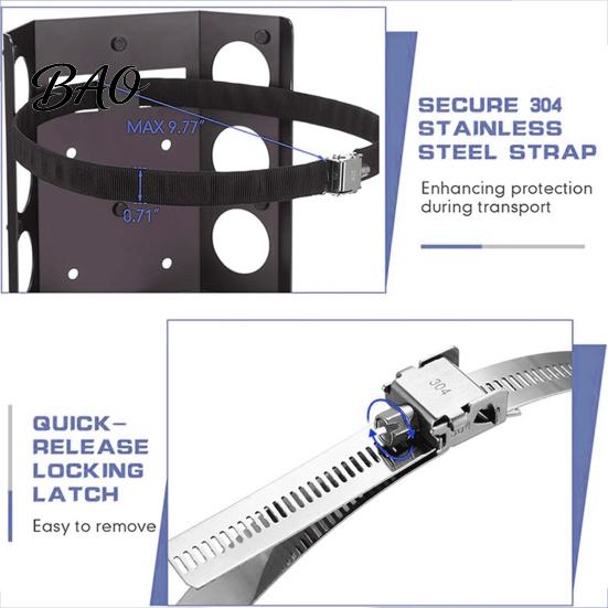 Truck Bed Tank Bracket Propane Mounting Bracket, Adjustable Stainless Steel Strap Design, Heavy Duty Rust Resistant Gas Bottle Holder for Outdoor
